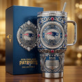 New England Patriots 40oz Tumbler with Lid and Straw