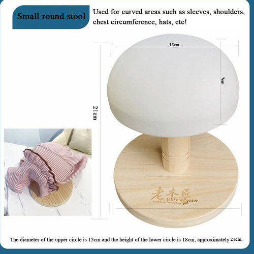 1pc Wooden Ironing Board Mini Iron Padded Sleeve Pillow Board Mini Pad Hat Padded Home Aids Curved Board for Small Table Top